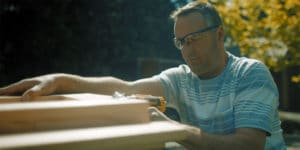 Dave using a drill.