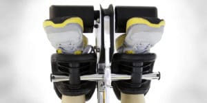 Inversion table ankle lock.