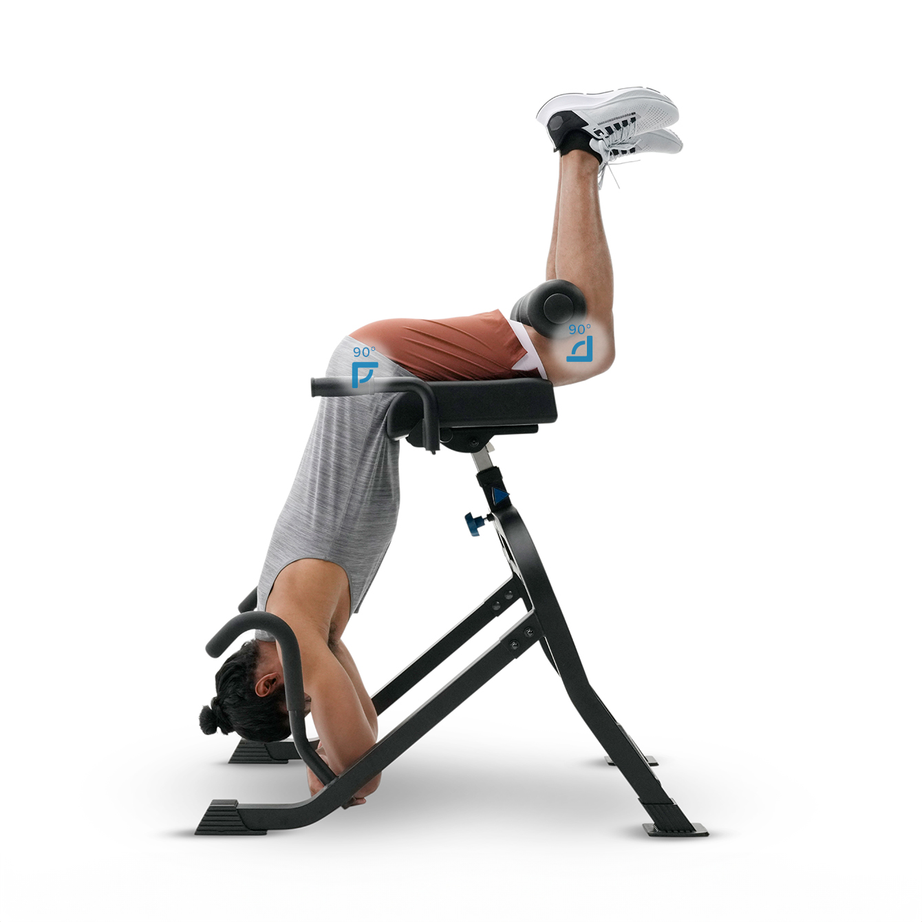 Person on LX9 Inversion Table at 60 degrees